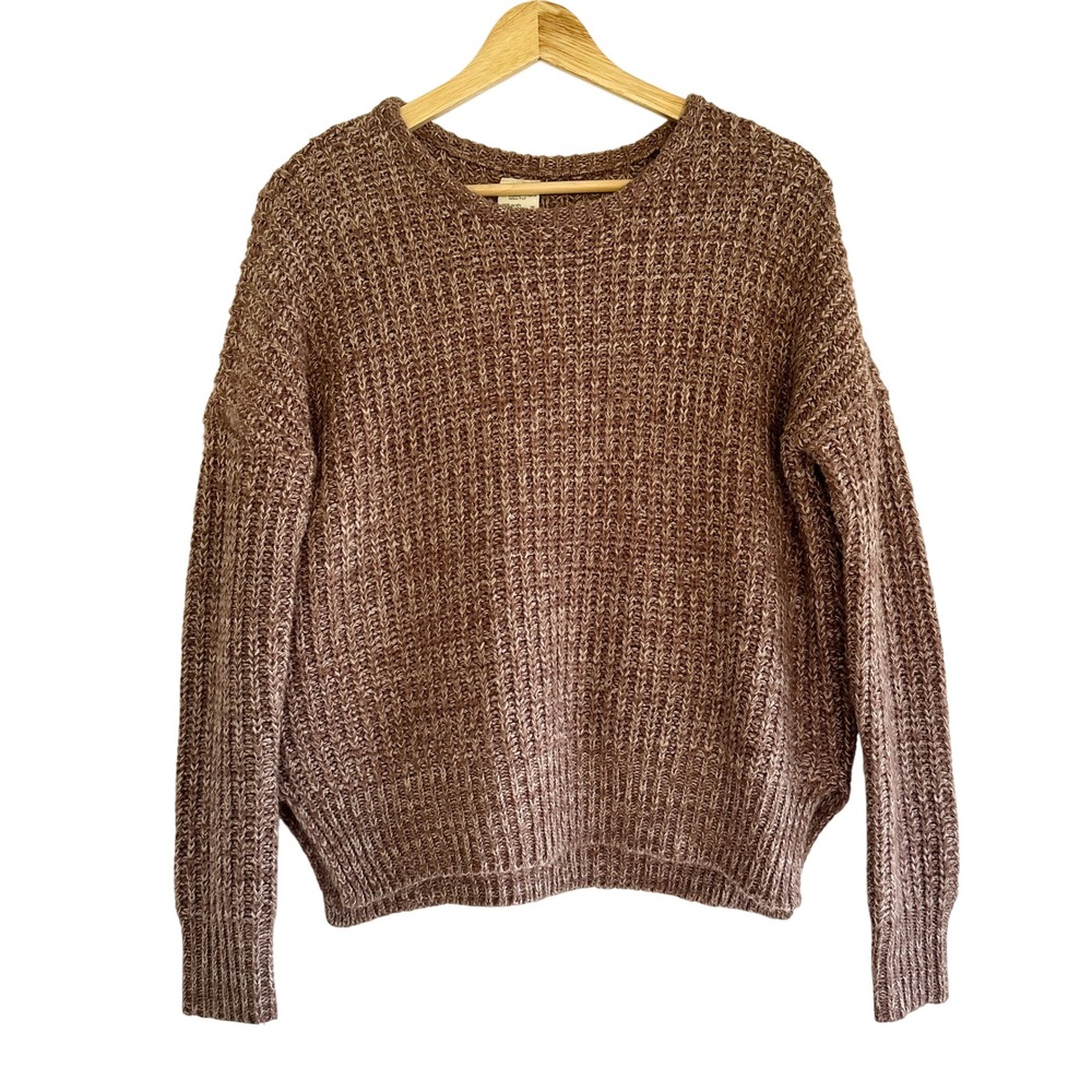 Essentials by Full Tilt‎ Women's Brown Knit Sweater Crew Neck Medium